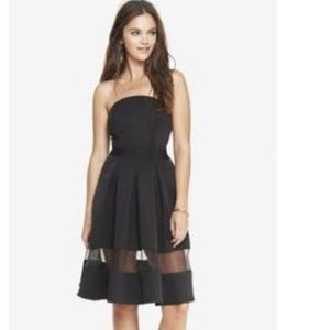 Express Mesh Panel Strapless Dress